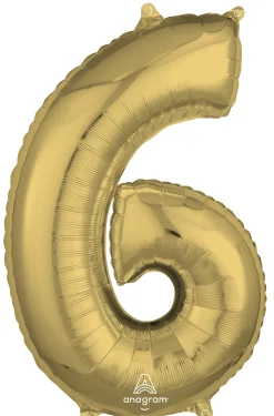 Numerofoliopallot>Anagram International Inc, 7700 Anagram Drive, MN 55344-7307, USA, http://www.anagramballoons.com/ Numerofolio 6 valkokulta 66 cm