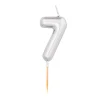 Kynttilät>Givi Italia S.r.l, Via Ennio de Monte 117r, 16014 ISOVERDE, www.giviitalia.com Numerokynttilä 7 hopeanvärinen