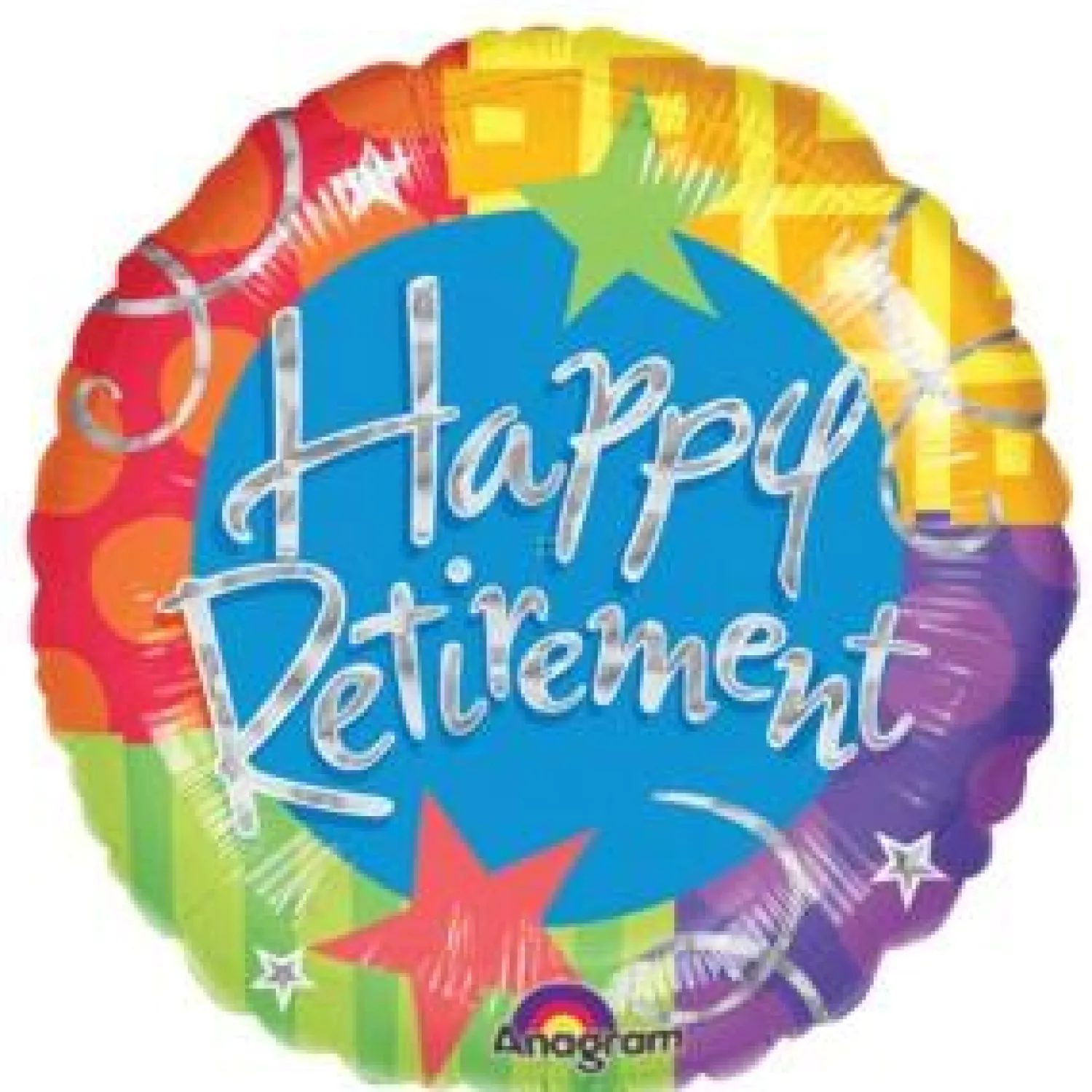 Pienet Foliopallot>Anagram International Inc, 7700 Anagram Drive, MN 55344-7307, USA, http://www.anagramballoons.com/ Onnellisia Eläkepäivià foliopallo