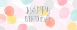 Muut Juhlatarvikkeet|Kortit>Artebene Gmbh Onnittelukortti 21 x 8 cm - Happy Birthday pastelli