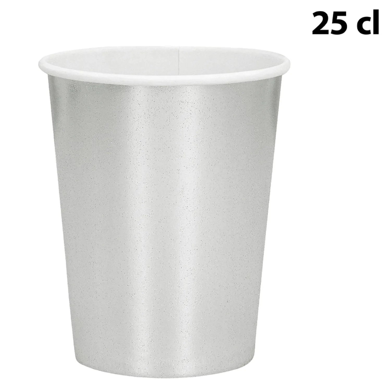 Värikattaus|Lasit Ja Mukit>Boland Party Partners, P. O. Box 518, AK ALPHEN A/D RIJN, https://boland.eu Pahvimuki hopeanvärinen 250 ml 6 kpl/pkt