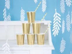 Värikattaus|Lasit Ja Mukit>PartyDeco sp. z o.o. sp. k., ul. Kolumba 1, 70-035 Szczecin, www.partydeco.com Pahvimuki korkeakiiltokulta 220 ml 6 kpl/pkt