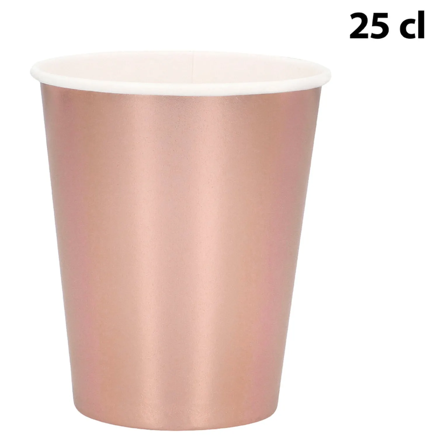 Värikattaus|Lasit Ja Mukit>Boland Party Partners, P. O. Box 518, AK ALPHEN A/D RIJN, https://boland.eu Pahvimuki ruusukullanvärinen 250 ml 6 kpl/pkt