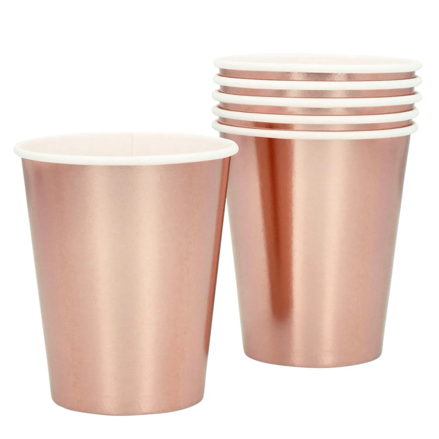 Värikattaus|Lasit Ja Mukit>Boland Party Partners, P. O. Box 518, AK ALPHEN A/D RIJN, https://boland.eu Pahvimuki ruusukullanvärinen 250 ml 6 kpl/pkt