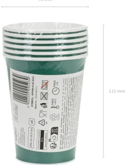 Värikattaus|Lasit Ja Mukit>PartyDeco sp. z o.o. sp. k., ul. Kolumba 1, 70-035 Szczecin, www.partydeco.com Pahvimuki vihreä, 250 ml 6 kpl/pkt