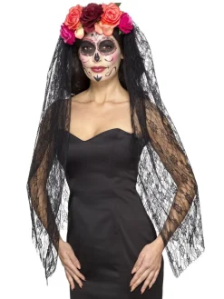 Muut Asusteet|Pannat, Kruunut Ja Tiarat>Smiffys II Ltd., New Lane, Leeds, LS11 5DZ United Kingdom, www.smiffys.com Panta Day of the Dead hunnulla