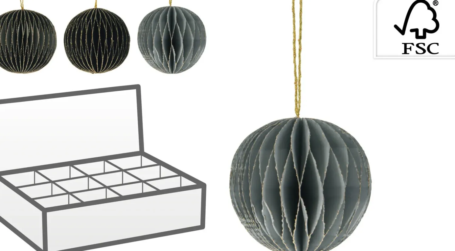 Joulu|Muut Ripustettavat Koristeet>Koopman International B.V., Distelweg 88, 1031 HH AMSTERDAM, www.koopmanint.com Paperikennokoriste 6 cm lajitelmatuote, 3 erilaista