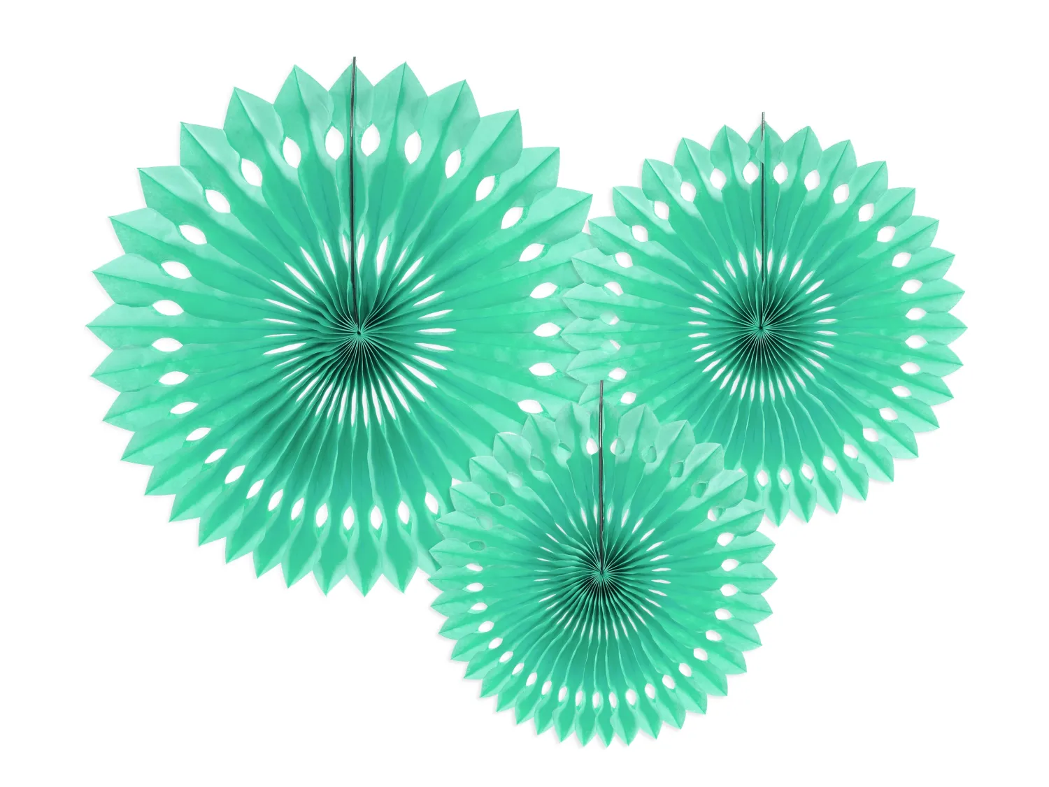 Muut Ripustettavat Koristeet>PartyDeco sp. z o.o. sp. k., ul. Kolumba 1, 70-035 Szczecin, www.partydeco.com Paperiviuhkakoriste, mintun vihreä 20-30 cm, 3 kpl/pkt
