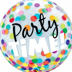 Erikoisilmapallot> Party Time! läpikuultava kuplailmapallo