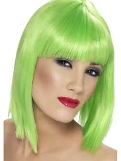 Muut Asusteet|Peruukit>Smiffys II Ltd., New Lane, Leeds, LS11 5DZ United Kingdom, www.smiffys.com Peruukki Glam neon vihreä otsahiuksilla