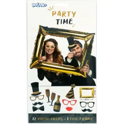 Photo Booth-Tarvikkeet|Muut Juhlatarvikkeet>Boland Party Partners, P. O. Box 518, AK ALPHEN A/D RIJN, https://boland.eu Photo Booth tarvikkeet, 12 kpl/pkt ja foliopallo valokuvakehys