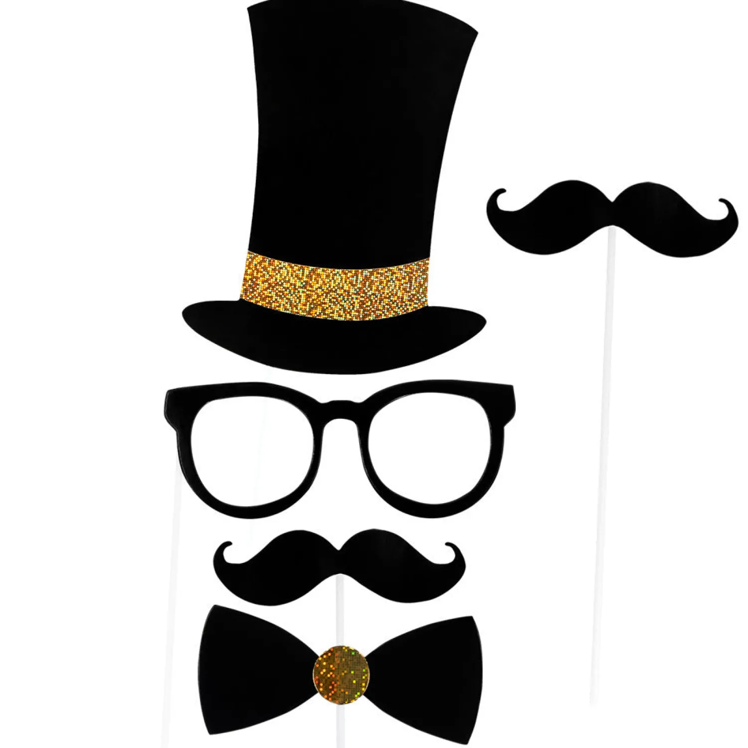 Photo Booth-Tarvikkeet|Muut Juhlatarvikkeet>Boland Party Partners, P. O. Box 518, AK ALPHEN A/D RIJN, https://boland.eu Photo Booth tarvikkeet, 12 kpl/pkt ja foliopallo valokuvakehys