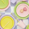 Pääsiäinen|Lautaset>PartyDeco sp. z o.o. sp. k., ul. Kolumba 1, 70-035 Szczecin, www.partydeco.com Pieni pahvilautanen keltainen, 18 cm 6 kpl/pkt