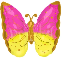 Muotofoliopallot>Anagram International Inc, 7700 Anagram Drive, MN 55344-7307, USA, http://www.anagramballoons.com/ Pinkki perhonen muotofoliopallo