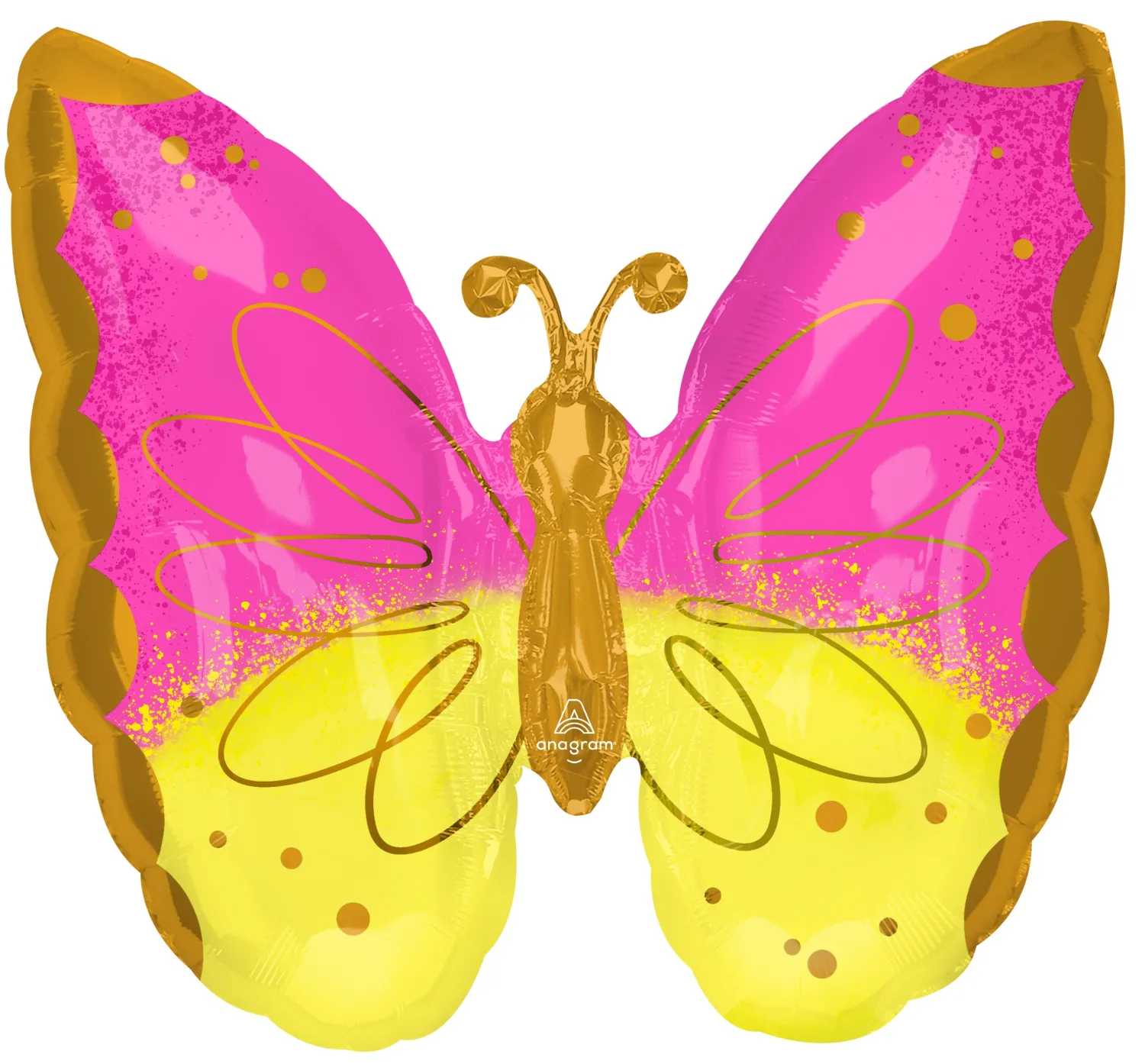 Muotofoliopallot>Anagram International Inc, 7700 Anagram Drive, MN 55344-7307, USA, http://www.anagramballoons.com/ Pinkki perhonen muotofoliopallo