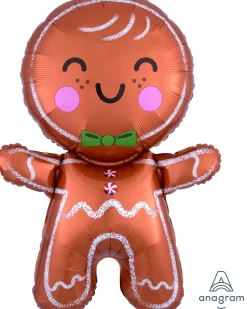 Joulu|Muotofoliopallot>Anagram International Inc, 7700 Anagram Drive, MN 55344-7307, USA, http://www.anagramballoons.com/ Piparkakku-ukko muotofoliopallo