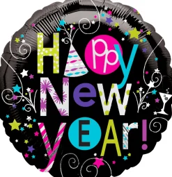Pienet Foliopallot|Uusi Vuosi>Anagram International Inc, 7700 Anagram Drive, MN 55344-7307, USA, http://www.anagramballoons.com/ Playful Happy New Year foliopallo