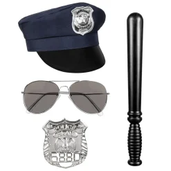 Uniformu|Asustesetit>Boland Party Partners, P. O. Box 518, AK ALPHEN A/D RIJN, https://boland.eu Poliisi asustesetti; hattu,lasit,pamppu ja virkamerkki