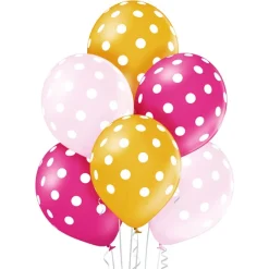 Vauvakutsut, Baby Shower|Vauvakutsut, Baby Shower>Belbal sp.zo.o, ul.Skarszewska 1, 83 - 110 Tczew, www.belbal.com Polkadots ilmapallo 30 cm pinkin ja kullansävyt 6 kpl/pkt