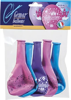 Painetut Ja Kuvioidut Ilmapallot>GE.MA.R.srl, Via Colle Marracone, 03034 Casalvieri (FR), www.gemar.it Prinsessa ilmapallo 30 cm 5 kpl/pss