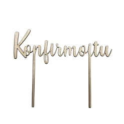 Rippijuhlat|Rippijuhlat>Confetti Oy, Moukarikuja 4 C 1, 4300 TUUSULA, www.confetti.fi Puinen kakunkoriste, Konfirmoitu II