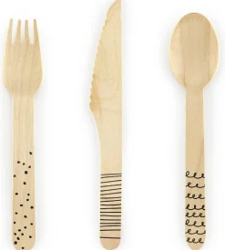 Aterimet|Ekologiset Tuotteet>PartyDeco sp. z o.o. sp. k., ul. Kolumba 1, 70-035 Szczecin, www.partydeco.com Puiset aterimet mustat kuviot 3x6 kpl /pkt