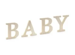 Muut Koristeet Ja Rekvisiitat>PartyDeco sp. z o.o. sp. k., ul. Kolumba 1, 70-035 Szczecin, www.partydeco.com Puiset kirjaimet BABY, 16,5 - 21,5 x 19,5 cm