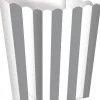 Häät|Häät>IV Beck / Amscan Europe GmbH, Dettinger Str. 148, 73230 Kirchheim/Teck, Germany, www.amscan-europe.com Raidallinen naksulaatikko, hopeanvärinen 5 kpl/pkt