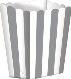 Häät|Häät>IV Beck / Amscan Europe GmbH, Dettinger Str. 148, 73230 Kirchheim/Teck, Germany, www.amscan-europe.com Raidallinen naksulaatikko, hopeanvärinen 5 kpl/pkt