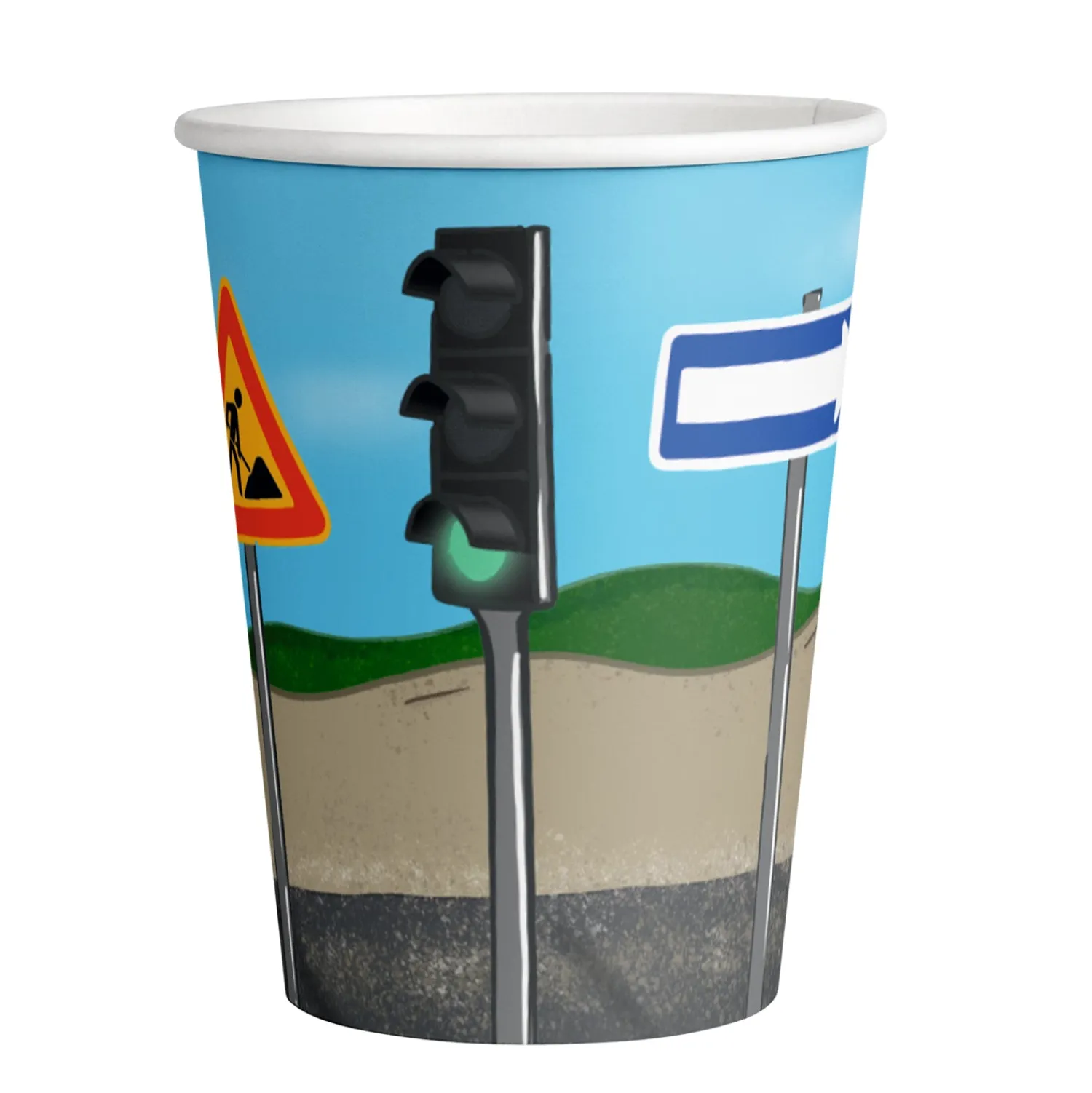 Lasit Ja Mukit>IV Beck / Amscan Europe GmbH, Dettinger Str. 148, 73230 Kirchheim/Teck, Germany, www.amscan-europe.com Rakennustyömaa pahvimuki 250 ml 8 kpl/pkt