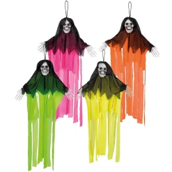 Halloween>Boland Party Partners, P. O. Box 518, AK ALPHEN A/D RIJN, https://boland.eu Riippuva luurankokoriste 55 cm, lajitelmatuote 4 eri väriä