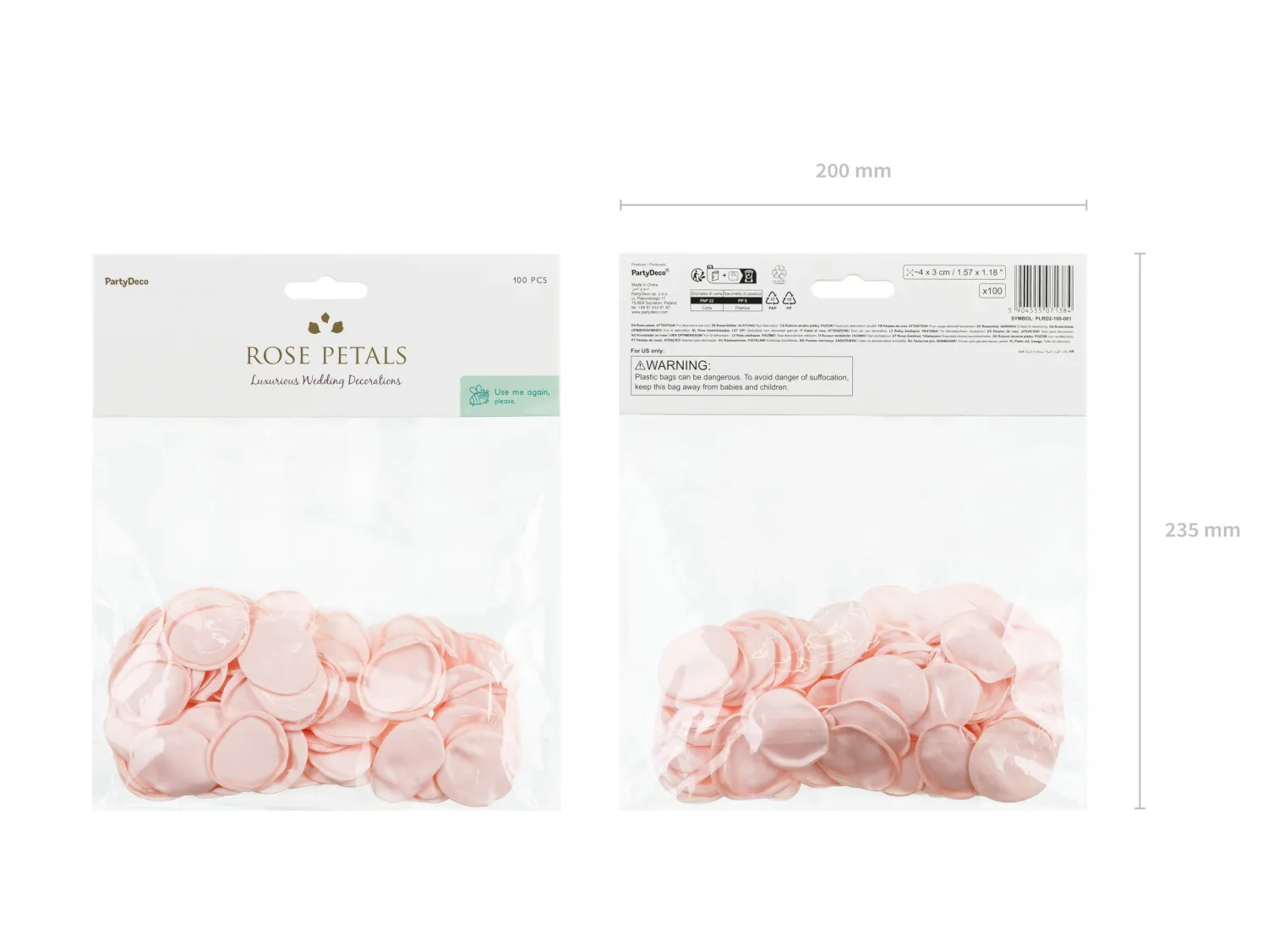 Ystävänpäivä|Koristehelmet, Ruusut Ja Konfetit>PartyDeco sp. z o.o. sp. k., ul. Kolumba 1, 70-035 Szczecin, www.partydeco.com Ruusun terälehdet, vaaleanpunainen 100 kpl/pss