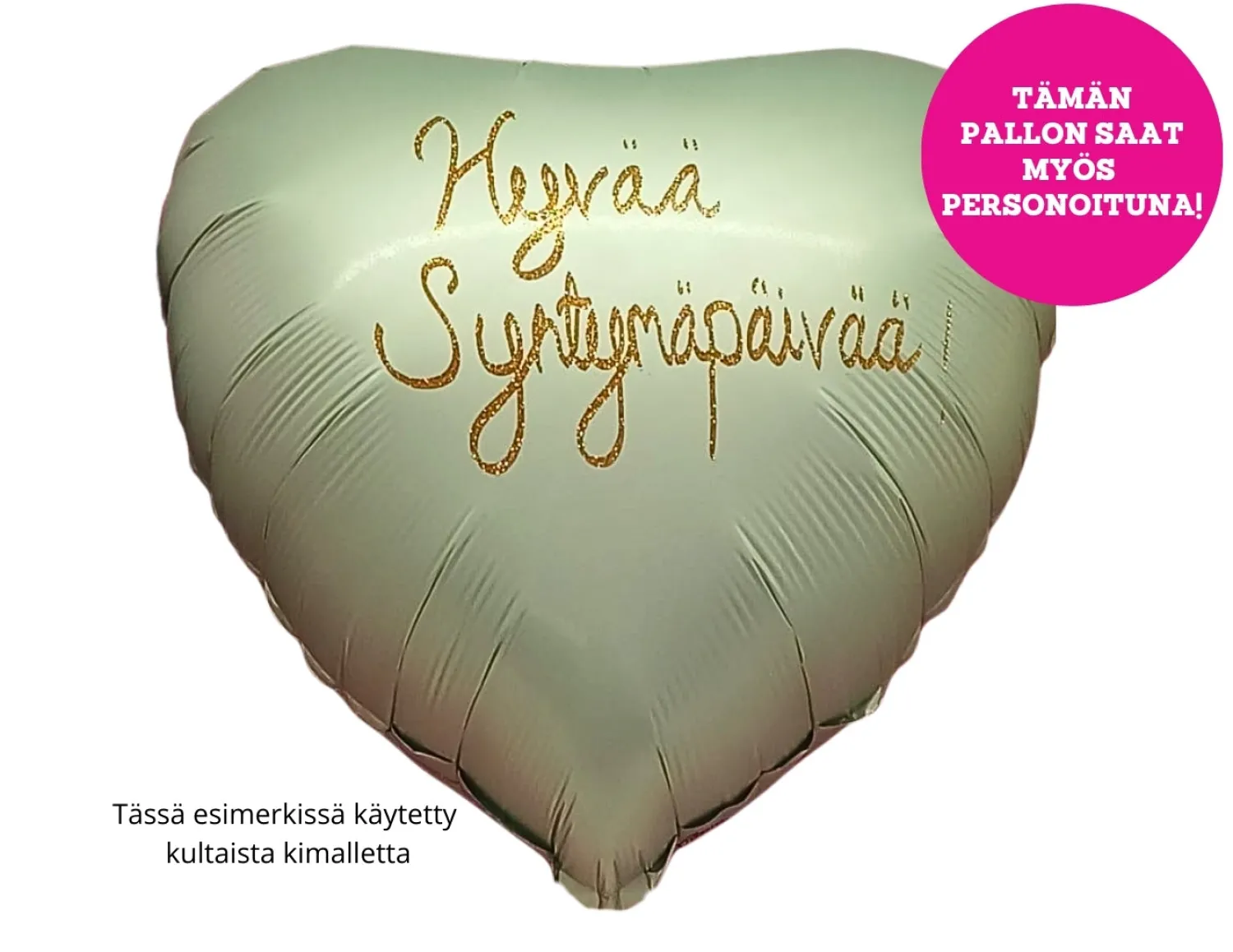 Pienet Foliopallot|Yksiväriset Foliopallot>Riethmüeller Satiinimintunvihreä sydän foliopallo