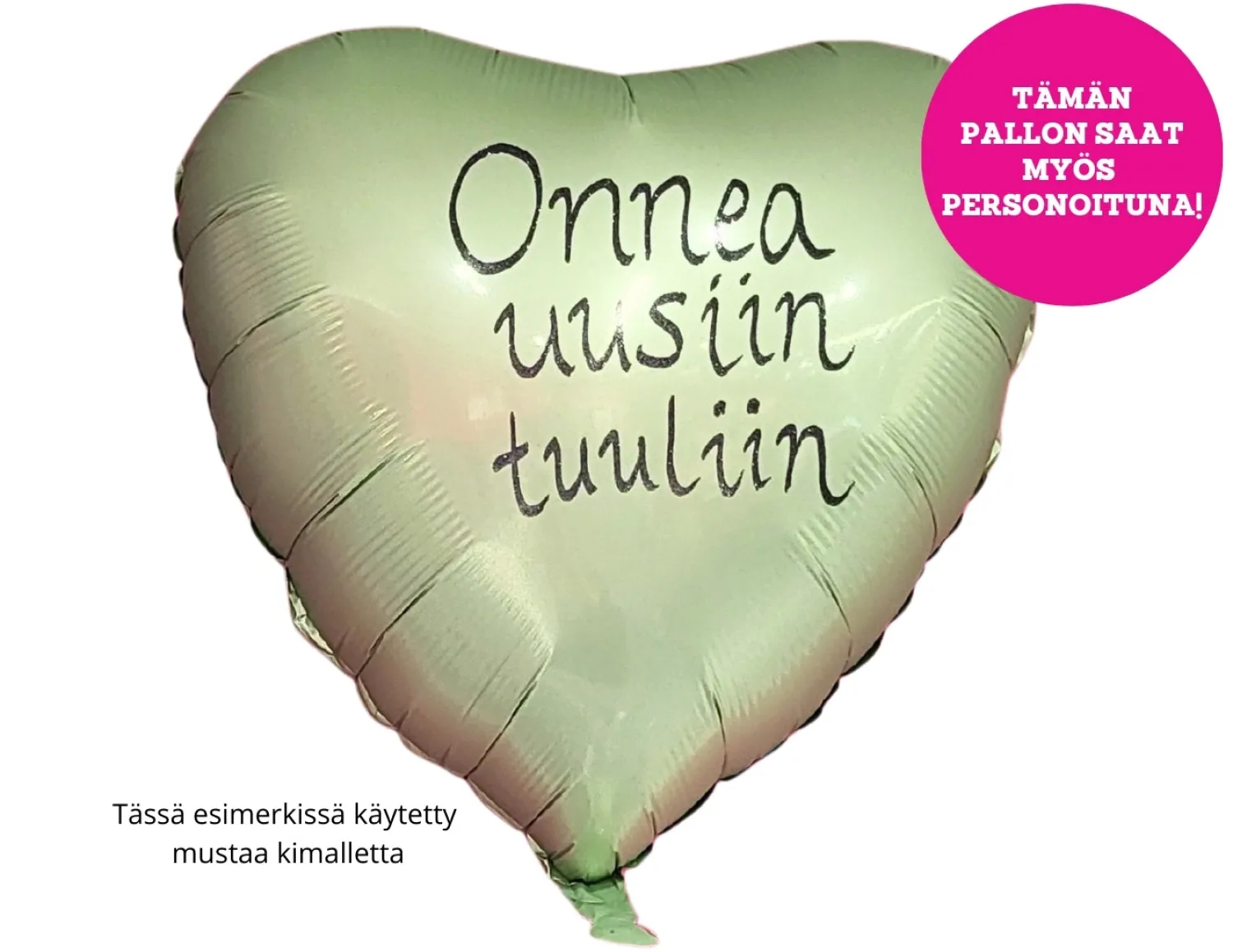 Pienet Foliopallot|Yksiväriset Foliopallot>Riethmüeller Satiinimintunvihreä sydän foliopallo