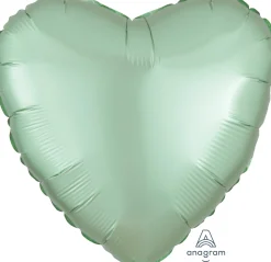 Pienet Foliopallot|Yksiväriset Foliopallot>Anagram International Inc, 7700 Anagram Drive, MN 55344-7307, USA, http://www.anagramballoons.com/ Satiinimintunvihreä sydän foliopallo