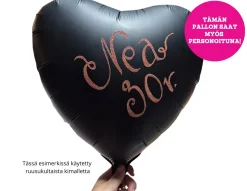 Yksiväriset Ilmapallot|Äitienpäivä>Riethmüeller Satiinimusta sydän foliopallo