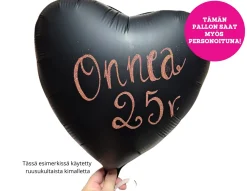 Personoidut Folioilmapallot Kimallekirjoituksella|Yksiväriset Ilmapallot>Anagram International Inc, 7700 Anagram Drive, MN 55344-7307, USA, http://www.anagramballoons.com/ Satiinimusta sydän tavallinen foliopallo