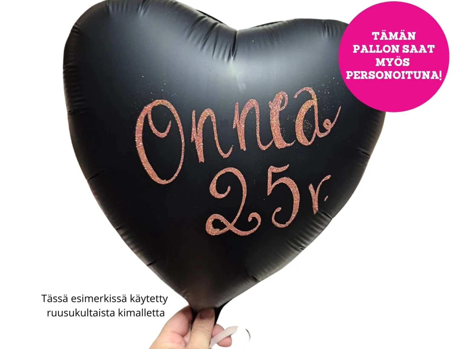Personoidut Folioilmapallot Kimallekirjoituksella|Yksiväriset Ilmapallot>Anagram International Inc, 7700 Anagram Drive, MN 55344-7307, USA, http://www.anagramballoons.com/ Satiinimusta sydän tavallinen foliopallo