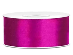Lahjapaketointi|Satiininauhat>PartyDeco sp. z o.o. sp. k., ul. Kolumba 1, 70-035 Szczecin, www.partydeco.com Satiininauha 25mm/25m, fuksia
