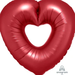 Muotofoliopallot>Anagram International Inc, 7700 Anagram Drive, MN 55344-7307, USA, http://www.anagramballoons.com/ Satiinisydän punainen muotofoliopallo