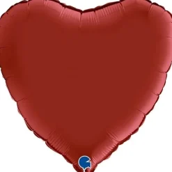 Personoidut Folioilmapallot Kimallekirjoituksella|Yksiväriset Ilmapallot>Grabo Intl Srl, Via del Lavoro 33, 47853 CORIANO, ITALY, www.graboballoons.com Satiinitummanpunainen sydän foliopallo