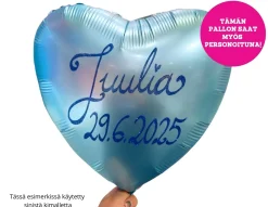 Personoidut Folioilmapallot Kimallekirjoituksella|Yksiväriset Ilmapallot>Anagram International Inc, 7700 Anagram Drive, MN 55344-7307, USA, http://www.anagramballoons.com/ Satiinivaaleansininen sydän foliopallo
