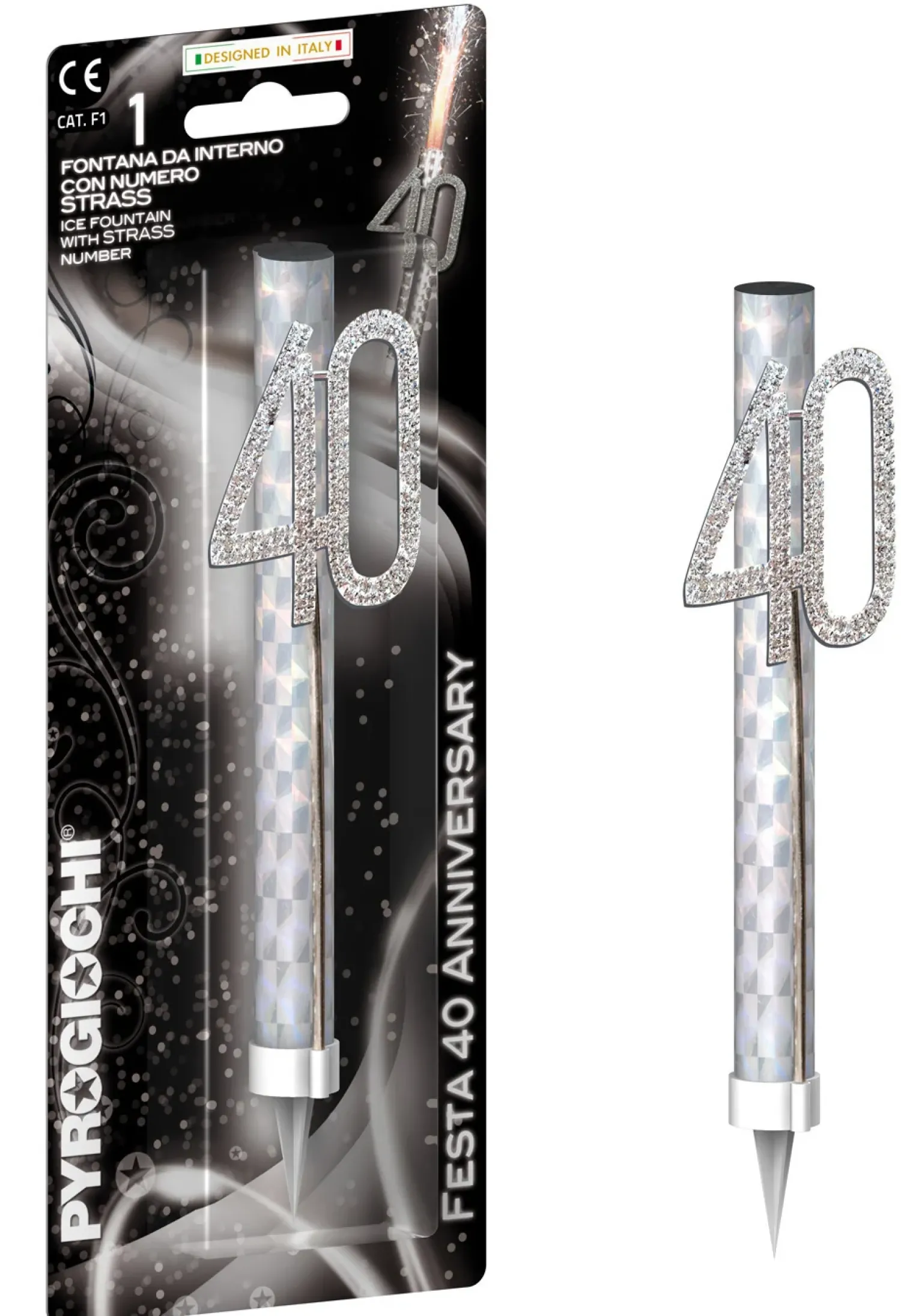 Sädesuihkut Ja Tähtisädetikut|Muut Juhlatarvikkeet>Pyrogiochi Hamburg GmbH, Via Lombardia 38, z.i. di Gello, 56025 Pontedera (PI), https://pyrogiochi.com Sädesuihkukynttilä 40 1 kpl/pkt K18
