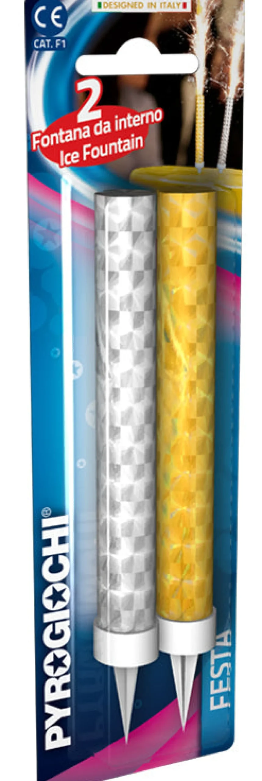 Häät|Häät>Pyrogiochi Hamburg GmbH, Via Lombardia 38, z.i. di Gello, 56025 Pontedera (PI), https://pyrogiochi.com Sädesuihkukynttilä kulta hopea 2 kpl/pkt K18