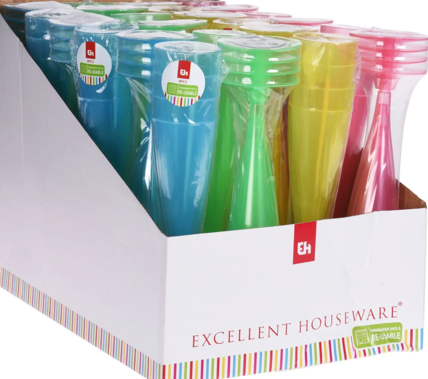 Lakkiaiset Ja Valmistujaiset|Lakkiaiset Ja Valmistujaiset>Koopman International B.V., Distelweg 88, 1031 HH AMSTERDAM, www.koopmanint.com Shampanjalasi värikäs konepestävä 150 ml 4 kpl/pkt, lajitelmatuote 4 erilaista