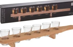 Lasit Ja Mukit>Koopman International B.V., Distelweg 88, 1031 HH AMSTERDAM, www.koopmanint.com Shottilasisetti lankulla, 7 osaa