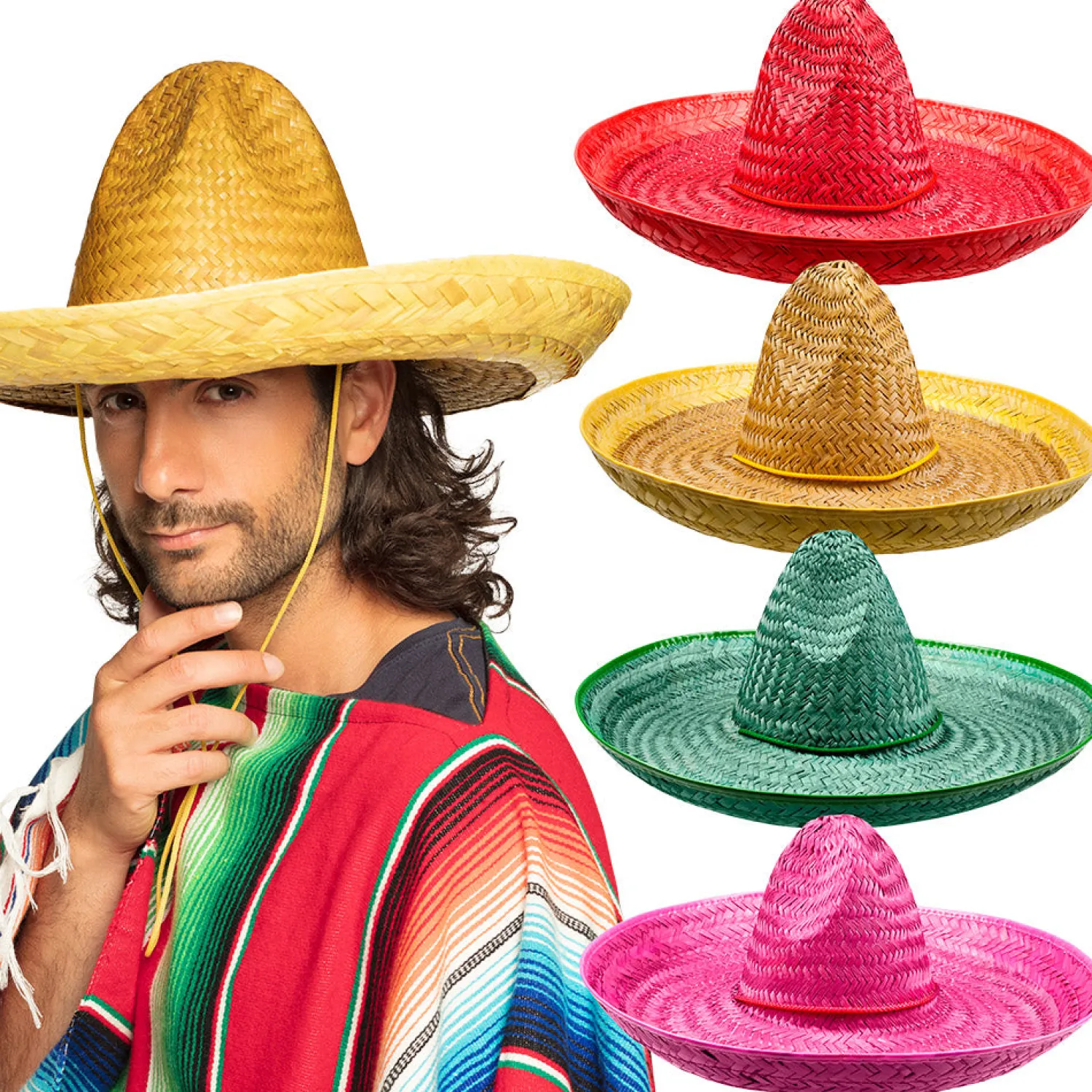 Häät|Häät>Boland Party Partners, P. O. Box 518, AK ALPHEN A/D RIJN, https://boland.eu Sombrero 50 cm 1 kpl (lajitelmatuote 4 eri värivaihtoehtoa)