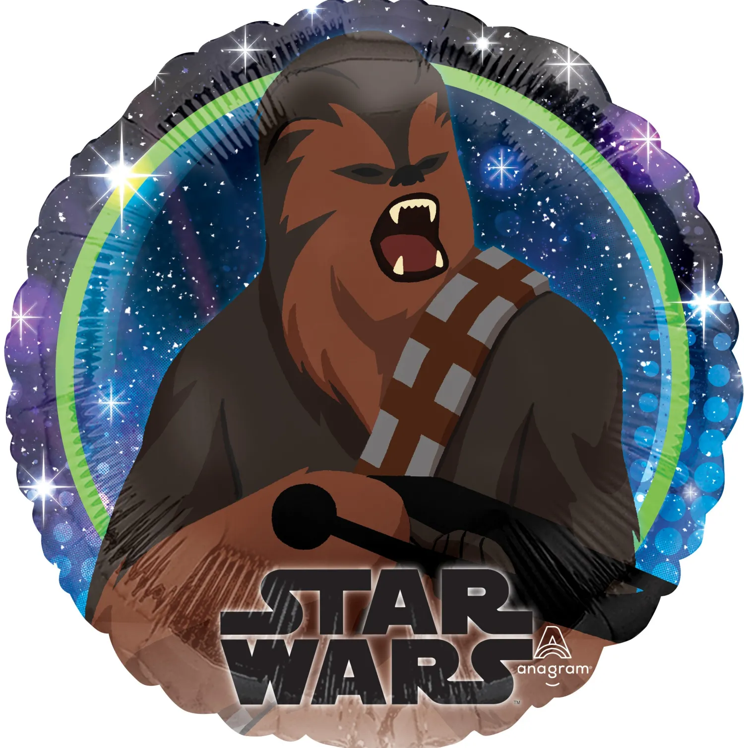 Pienet Foliopallot|Star Wars>Anagram International Inc, 7700 Anagram Drive, MN 55344-7307, USA, http://www.anagramballoons.com/ Star Wars galaxy Chewbacca foliopallo