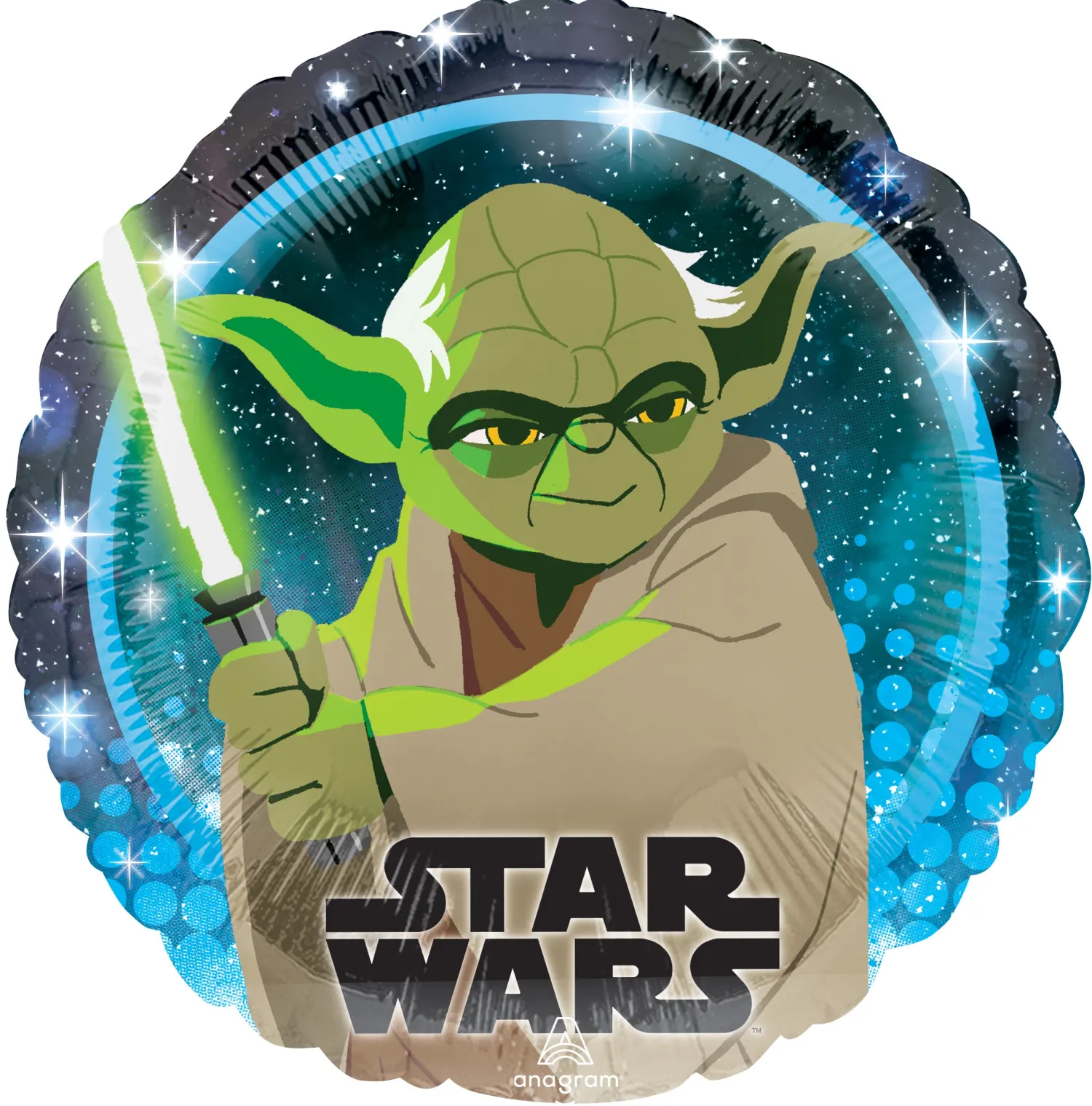 Pienet Foliopallot|Star Wars>Anagram International Inc, 7700 Anagram Drive, MN 55344-7307, USA, http://www.anagramballoons.com/ Star Wars Galaxy Yoda foliopallo