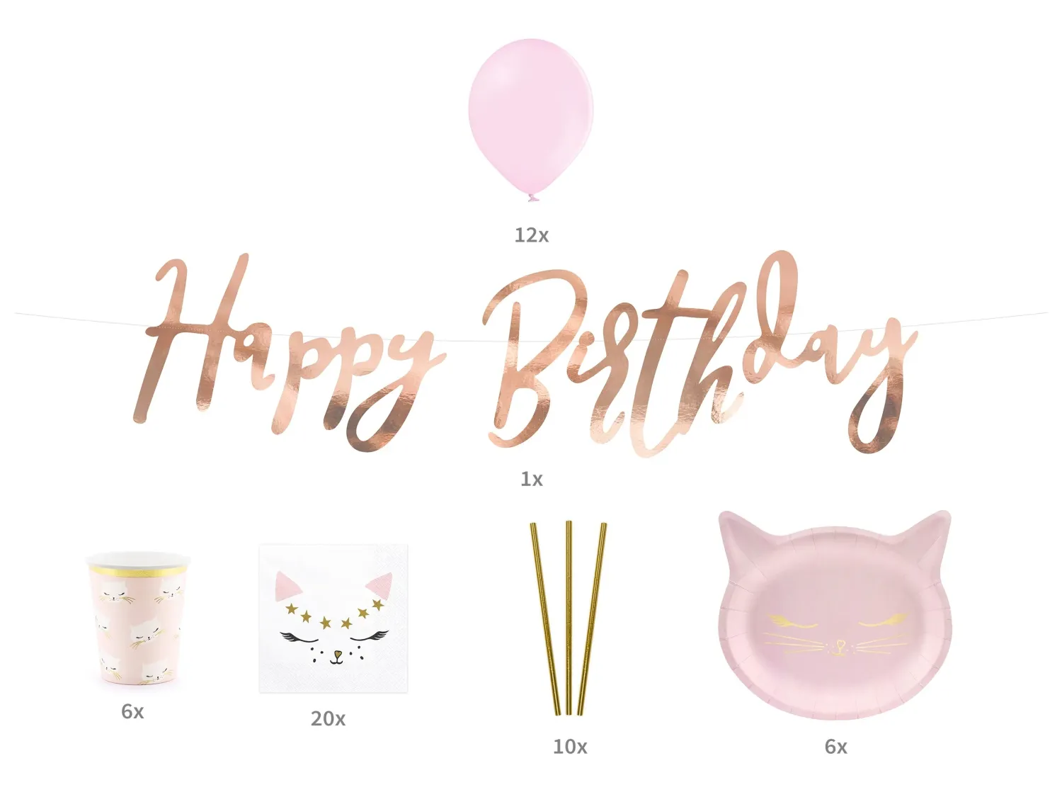 Muu Kattaustarvike|Muut Koristeet Ja Rekvisiitat>PartyDeco sp. z o.o. sp. k., ul. Kolumba 1, 70-035 Szczecin, www.partydeco.com Suloinen kissa kattaus- ja koristelusetti